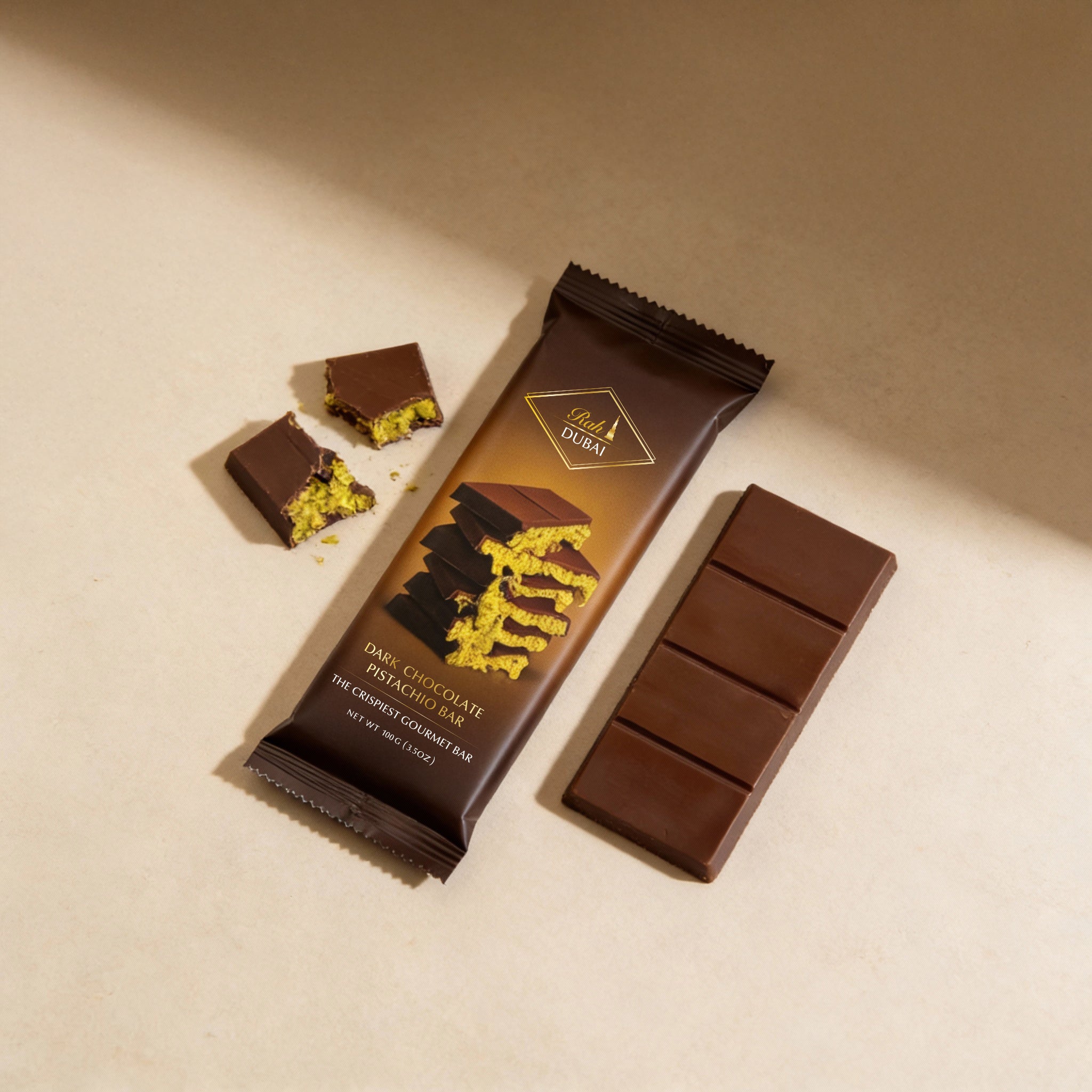 DARK DUBAI CHOCOLATE | Pistachio & Khanef 3.5oz