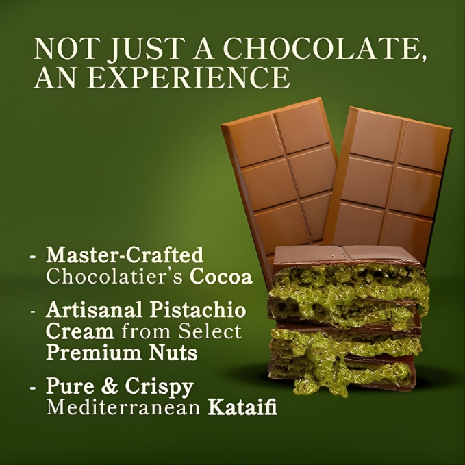 DUBAI CHOCOLATE | Pistachio & Khanef 3.5oz